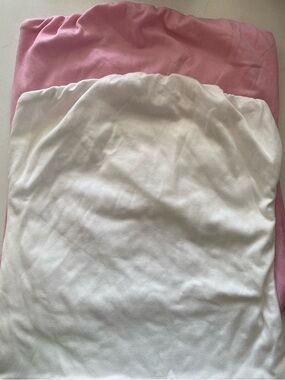 Women’s Strapless Tube Tank Top - White & Pink